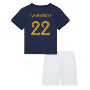 Francuska Theo Hernandez #22 Domaci Dres za Dječji SP 2022 Kratak Rukavima (+ kratke hlače)